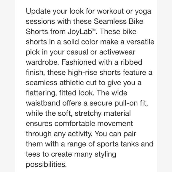 JoyLab Shorts New Joylab High Rise Ribbed Seamless Bike Shorts Hot